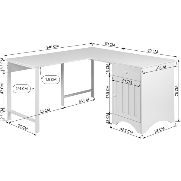 ClassicLiving Larry LShape Desk Wayfair.ie
